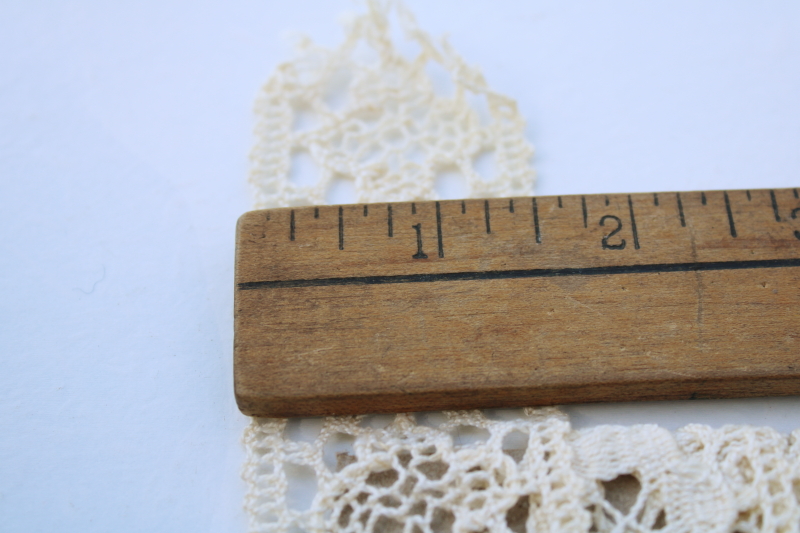photo of Cluny style vintage ivory cotton lace insertion sewing trim for ribbon or edging #3