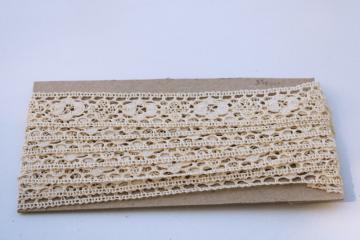 catalog photo of Cluny style vintage ivory cotton lace insertion sewing trim for ribbon or edging