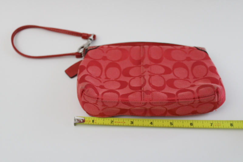 photo of Coach wristlet mini bag, turn lock clasp clutch red signature C fabric  #5