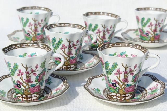 photo of Coalport Indian Tree newer vintage demitasse coffee or chocolate cups #1