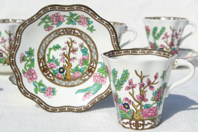 photo of Coalport Indian Tree newer vintage demitasse coffee or chocolate cups #3