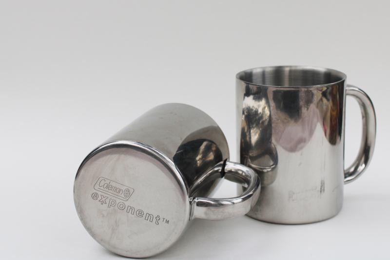 photo of Coleman Exponent camp mugs for camping kitchen, heavy stainless steel metal cups #1