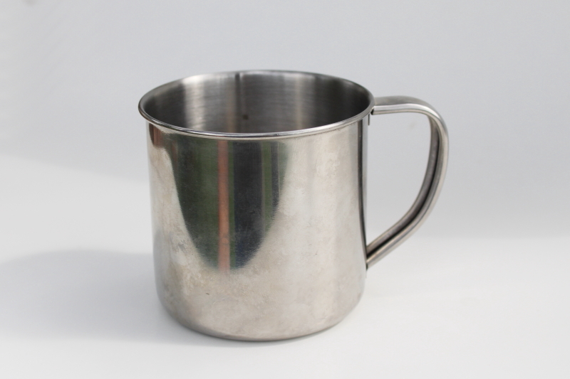 photo of Coleman metal camp mug stainless w/ brass vintage emblem The Sunshine Of The Night  #2