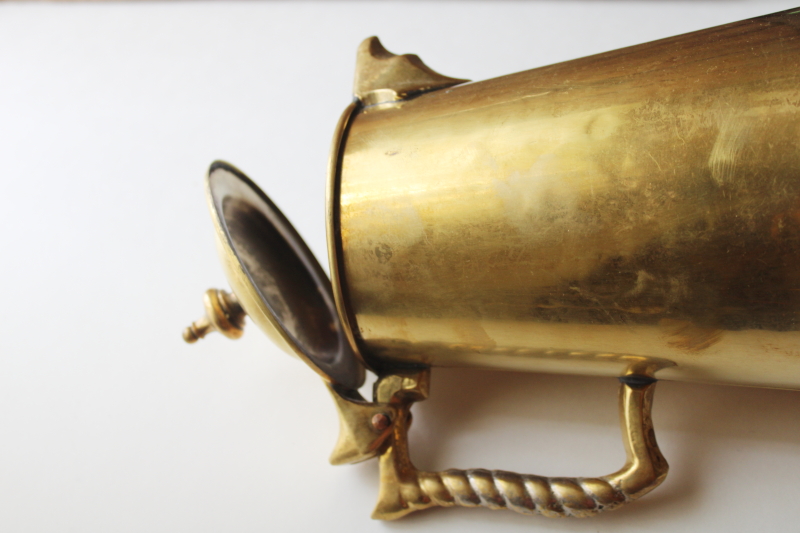 photo of Colonial Virginia solid brass coffee pot, traditional metalcrafters handmade antique reproduction  #4