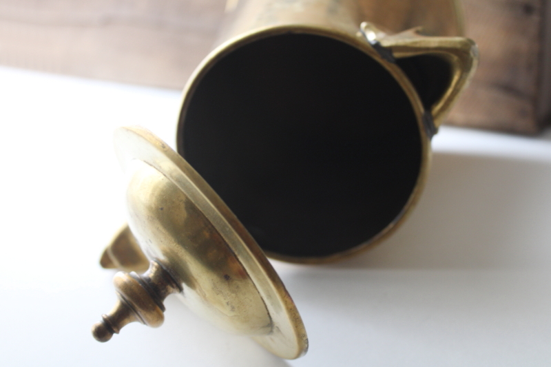 photo of Colonial Virginia solid brass coffee pot, traditional metalcrafters handmade antique reproduction  #7