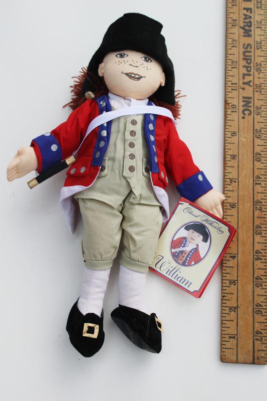 photo of Colonial Williamsburg fife & drum corps soldier uniform doll stuffed toy w/ tag #6