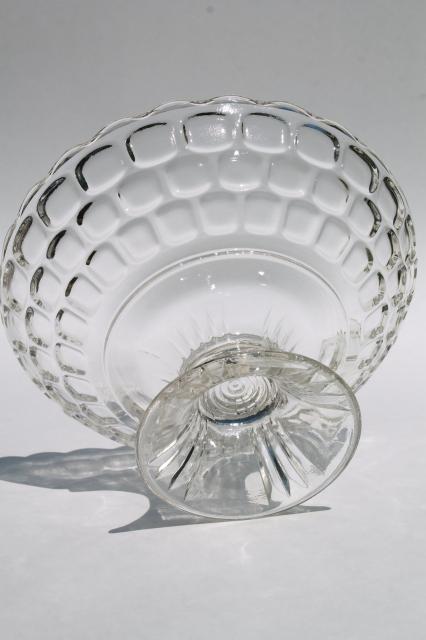 photo of Colonial Yorktown Federal glass compote dish or footed bowl, vintage pattern glass #5