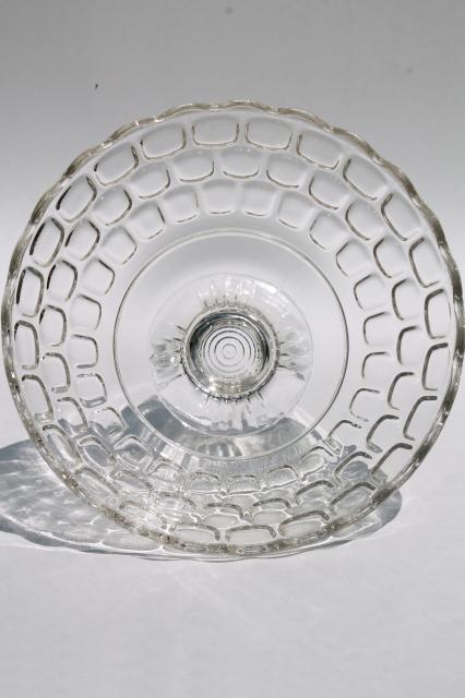 photo of Colonial Yorktown Federal glass compote dish or footed bowl, vintage pattern glass #6