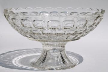 catalog photo of Colonial Yorktown Federal glass compote dish or footed bowl, vintage pattern glass