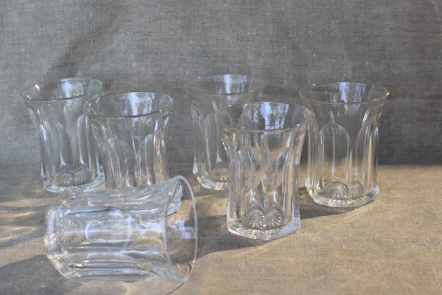 photo of Colonial panel pattern heavy pressed glass tumblers, vintage Heisey EAPG drinking glasses #1