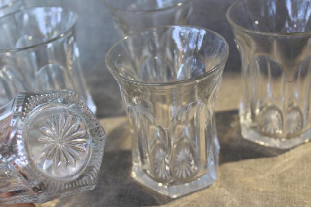 photo of Colonial panel pattern heavy pressed glass tumblers, vintage Heisey EAPG drinking glasses #2