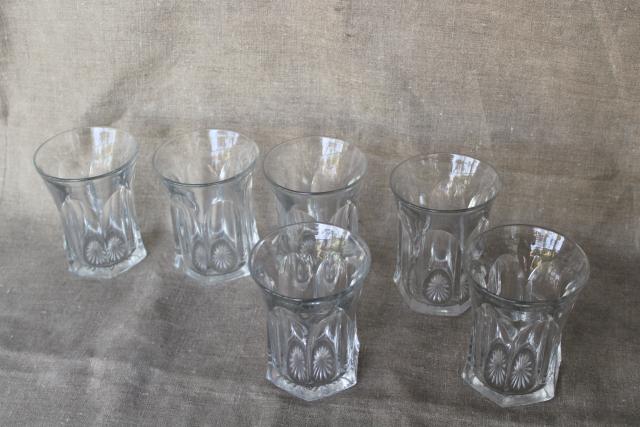 photo of Colonial panel pattern heavy pressed glass tumblers, vintage Heisey EAPG drinking glasses #7