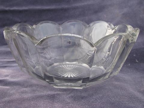 photo of Colonial pattern early 1900s vintage pressed glass berry bowls #2