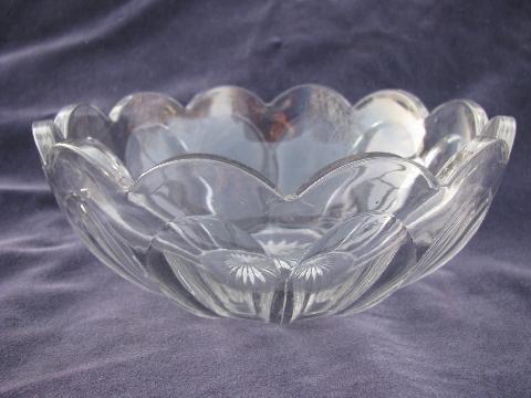 photo of Colonial pattern early 1900s vintage pressed glass berry bowls #3