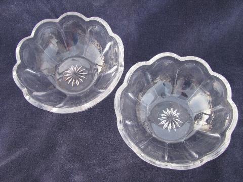 photo of Colonial pattern early 1900s vintage pressed glass berry bowls #4