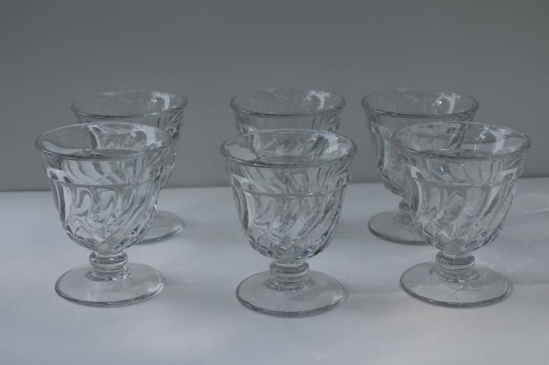 photo of Colony pattern Fostoria crystal clear pressed glass cocktail glasses, vintage stemware #3