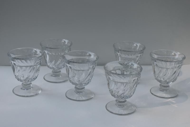 photo of Colony pattern Fostoria crystal clear pressed glass cocktail glasses, vintage stemware #4