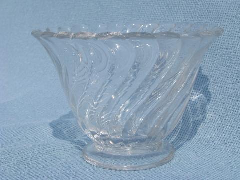 photo of Colony vintage Fostoria glass mayo or sauce bowl, creamer & sugar sets #2