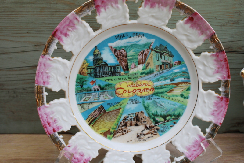 photo of Colorful Colorado, mid-century vintage state souvenir plates road trip vacation travel #4