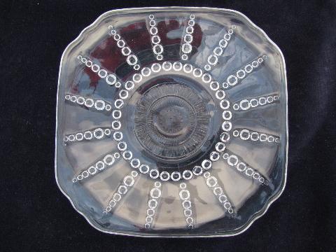 photo of Columbia bubble pattern vintage Federal depression glass, 6 cup and saucer sets #3