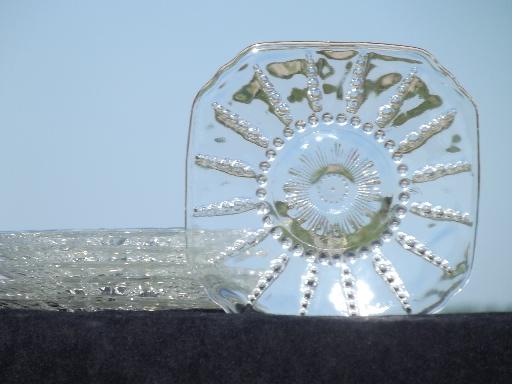 photo of Columbia bubble pattern vintage Federal depression glass plates, set of 6 #1