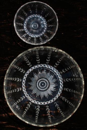 photo of Columbia bubble pattern vintage Federal depression glass salad or berry bowls set #4