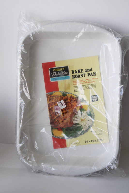 photo of Comet Bake Rite label new in package vintage Mirro aluminum white teflon nonstick baking pan  #1