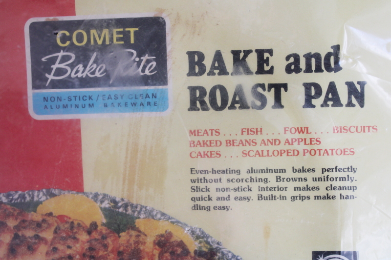 photo of Comet Bake Rite label new in package vintage Mirro aluminum white teflon nonstick baking pan #2