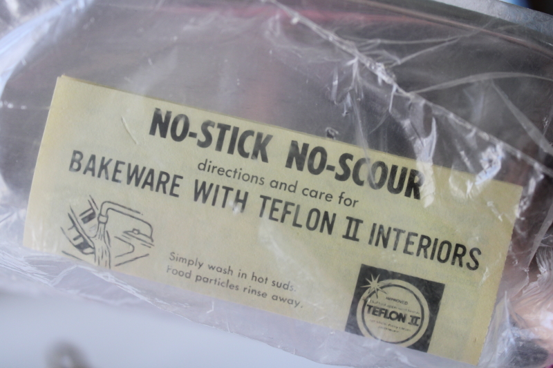 photo of Comet Bake Rite label new in package vintage Mirro aluminum white teflon nonstick baking pan #5