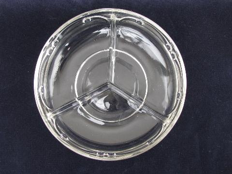 photo of Comet pattern vintage Paden City elegant glass divided relish bowl #2