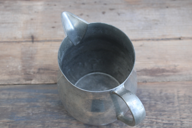 photo of Concord pewter pitcher, 20th century vintage, early American colonial style  #2