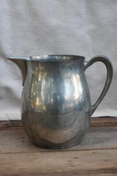 catalog photo of Concord pewter pitcher, 20th century vintage, early American colonial style 