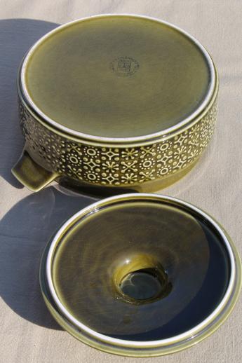 photo of Connemara Celtic vintage Irish Erin green pottery covered bowl serving dish #5