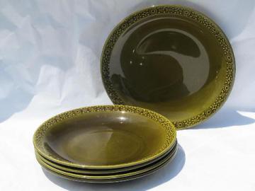 catalog photo of Connemara Celtic vintage Irish Erin green pottery dinner plates Ireland