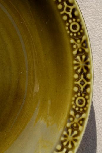 photo of Connemara Celtic vintage Irish Erin green pottery dinnerware, dinner plates set  #5