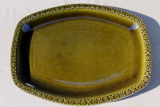 photo of Connemara Celtic vintage Irish Erin green pottery large serving platter #1