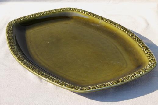 photo of Connemara Celtic vintage Irish Erin green pottery large serving platter #2