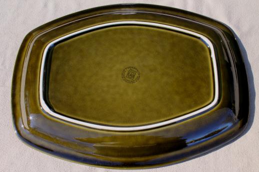 photo of Connemara Celtic vintage Irish Erin green pottery large serving platter #5