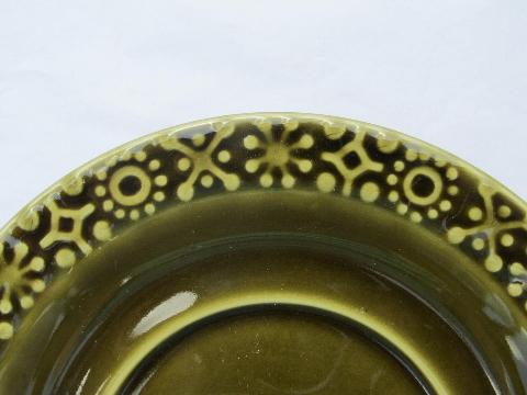 photo of Connemara Celtic vintage Irish Erin green pottery saucers lot, Ireland #3