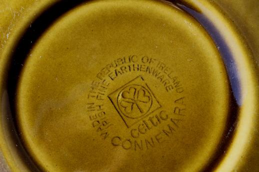 photo of Connemara Celtic vintage Irish Erin green pottery serving bowl Ireland #5