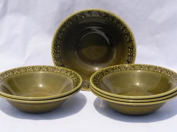 catalog photo of Connemara Celtic vintage Irish Erin green pottery soup bowls Ireland