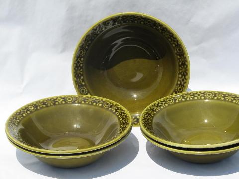 photo of Connemara Celtic vintage Irish Erin green pottery soup bowls Ireland #1