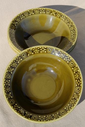 photo of Connemara Celtic vintage Irish Erin green pottery soup or cereal bowls #4