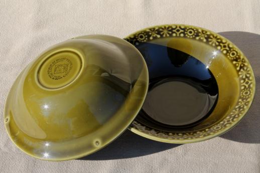 photo of Connemara Celtic vintage Irish Erin green pottery soup or cereal bowls #6