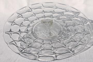 catalog photo of Constellation frosted grape intaglio sandwich tray or cake plate, vintage Indiana glass