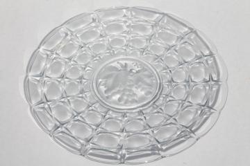 catalog photo of Constellation fruit intaglio Indiana glass round platter, sandwich server tray or cake plate