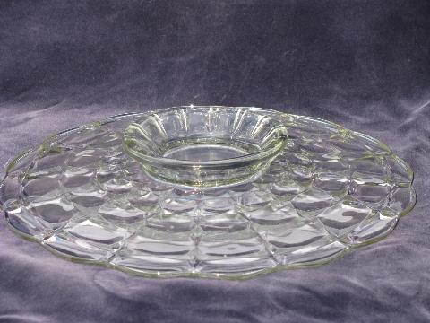 photo of Constellation pattern vintage Indiana glass cake stand, low pedestal plate #3