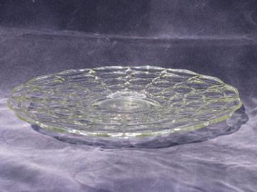 catalog photo of Constellation pattern vintage Indiana glass cake stand, low pedestal plate