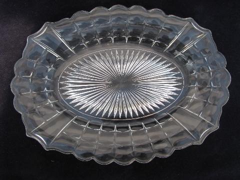 photo of Constellation vintage Indiana pressed glass oval platter #1