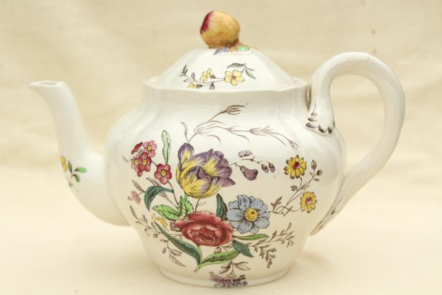 photo of Copeland Spode Gainsborough vintage china tea set, teapot, cream & sugar #5